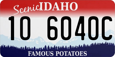 ID license plate 1O6040C