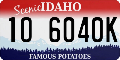 ID license plate 1O6040K