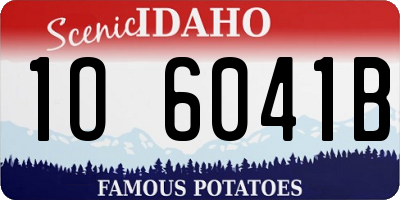 ID license plate 1O6041B