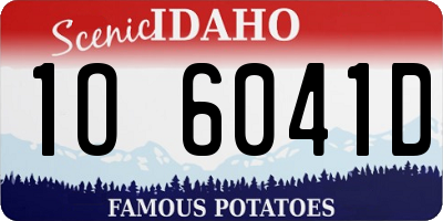 ID license plate 1O6041D