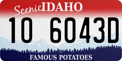 ID license plate 1O6043D