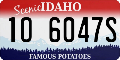 ID license plate 1O6047S
