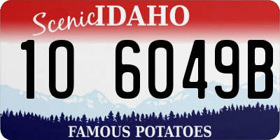 ID license plate 1O6049B