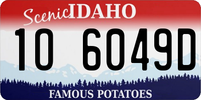 ID license plate 1O6049D
