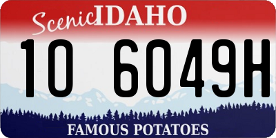 ID license plate 1O6049H