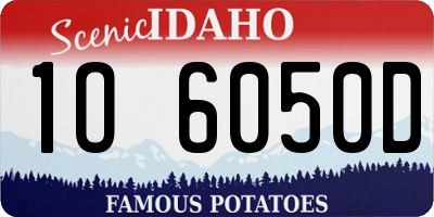 ID license plate 1O6050D