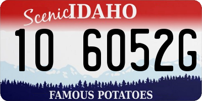 ID license plate 1O6052G