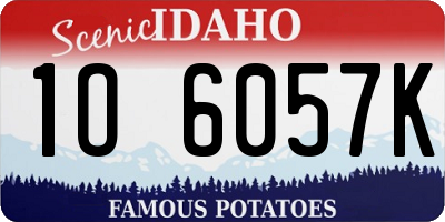 ID license plate 1O6057K