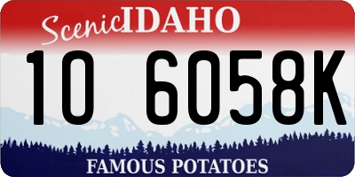 ID license plate 1O6058K