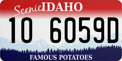 ID license plate 1O6059D