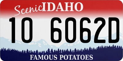 ID license plate 1O6062D