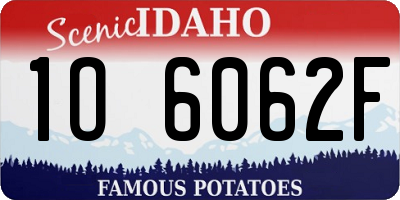 ID license plate 1O6062F