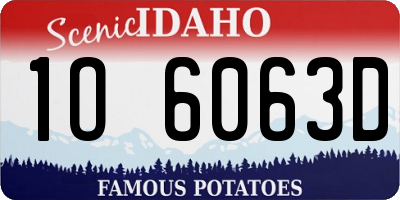 ID license plate 1O6063D