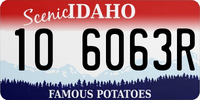 ID license plate 1O6063R