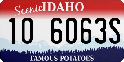 ID license plate 1O6063S