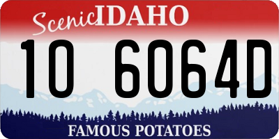 ID license plate 1O6064D