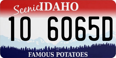 ID license plate 1O6065D