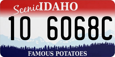 ID license plate 1O6068C