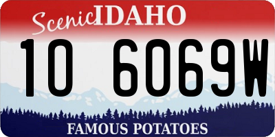 ID license plate 1O6069W