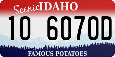 ID license plate 1O6070D