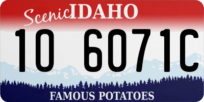 ID license plate 1O6071C