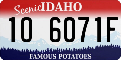 ID license plate 1O6071F