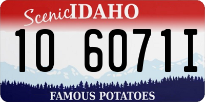 ID license plate 1O6071I