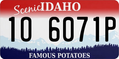 ID license plate 1O6071P