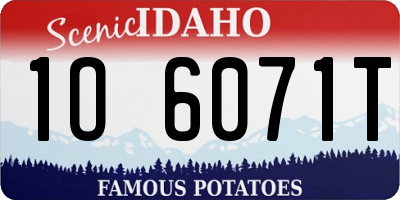 ID license plate 1O6071T