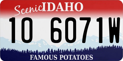 ID license plate 1O6071W