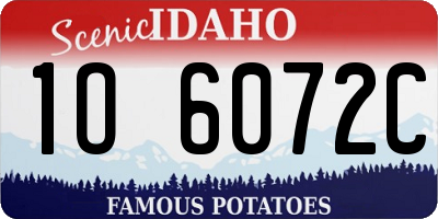 ID license plate 1O6072C