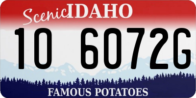 ID license plate 1O6072G