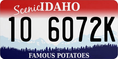 ID license plate 1O6072K