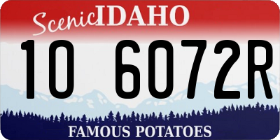 ID license plate 1O6072R