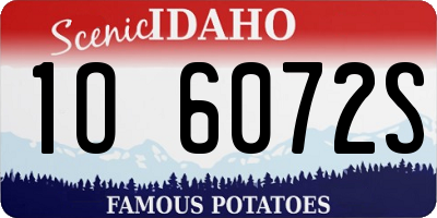 ID license plate 1O6072S