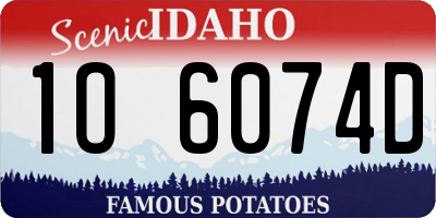 ID license plate 1O6074D