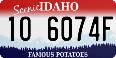 ID license plate 1O6074F
