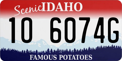 ID license plate 1O6074G