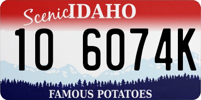 ID license plate 1O6074K