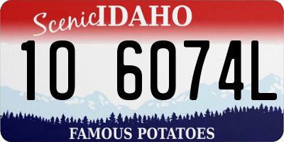 ID license plate 1O6074L