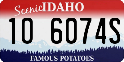ID license plate 1O6074S