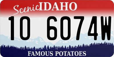 ID license plate 1O6074W