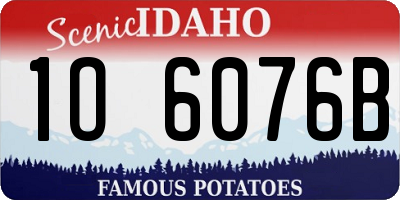 ID license plate 1O6076B