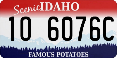 ID license plate 1O6076C