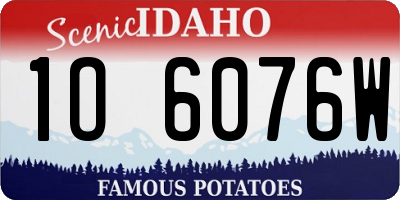 ID license plate 1O6076W