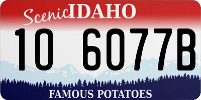ID license plate 1O6077B