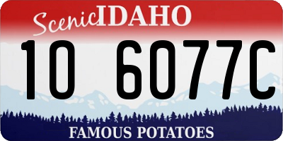 ID license plate 1O6077C