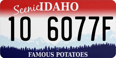 ID license plate 1O6077F