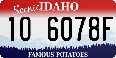 ID license plate 1O6078F