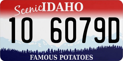 ID license plate 1O6079D